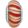 (RETIRED) Murano Glass Bead Candy Stripes Cinnamon (RETIRED) Murano Glass Bead Candy Stripes Cinnamon