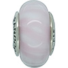 (RETIRED) Murano Glass Bead Candy Stripes Pale Pink