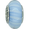 (RETIRED) Murano Glass Bead Candy Stripes Pale Blue (RETIRED) Murano Glass Bead Candy Stripes Pale Blue