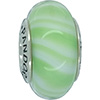 (RETIRED) Murano Glass Bead Candy Stripes Green