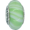 (RETIRED) Murano Glass Bead Candy Stripes Green (RETIRED) Murano Glass Bead Candy Stripes Green