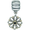 (RETIRED) DANISH Silver Clip Hanging Flower with Black CZ (RETIRED) DANISH Silver Clip Hanging Flower with Black CZ