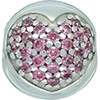 (RETIRED) DANISH Silver Heart Pave Salmon CZ Clip (RETIRED) DANISH Silver Heart Pave Salmon CZ Clip