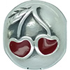 (RETIRED) DANISH Silver Cherry Hearts Red Enamel Clip (RETIRED) DANISH Silver Cherry Hearts Red Enamel Clip