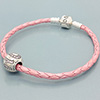 (LIMITED EDITION) Pink Single Leather Bracelet with Hope Bead