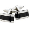 Spartan Stainless Steel Onyx Rectangular Cufflinks Spartan Stainless Steel Onyx Rectangular Cufflinks