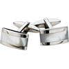 Spartan Stainless Steel MOP Rectangular Cufflinks Spartan Stainless Steel MOP Rectangular Cufflinks